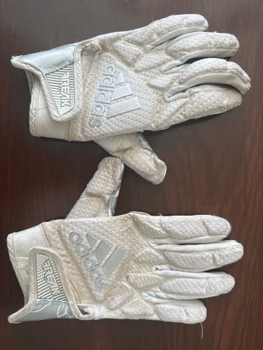 White Medium Adult Adidas Freak Gloves (Used)