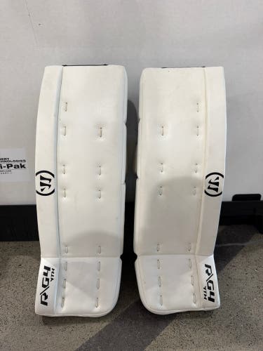 White 23" Youth Warrior Ritual G4 Goalie Leg Pads (Used)
