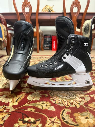 Black/White 2024 CCM Tacks 652 Pro Hockey Skates Pro Stock 8 (New)