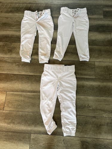 White Girls Medium Youth Champro Game Pants (New)