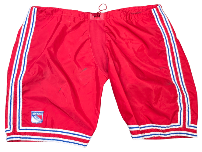 New York Rangers Pro Stock Hockey Goalie Pant SR XL Shell Cover Red Used (15942)