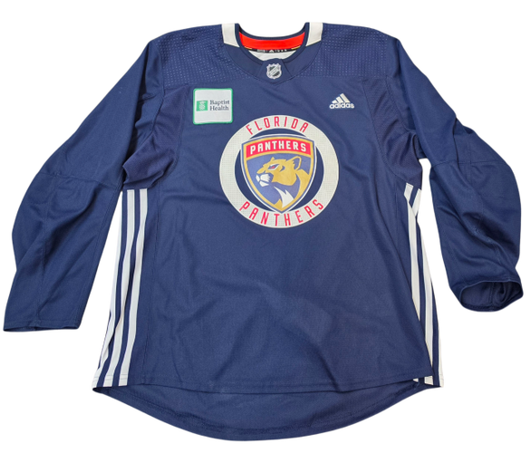 Adidas Custom Pro Stock Hockey Practice Jersey Panthers Navy 56 Used MIC (15944)