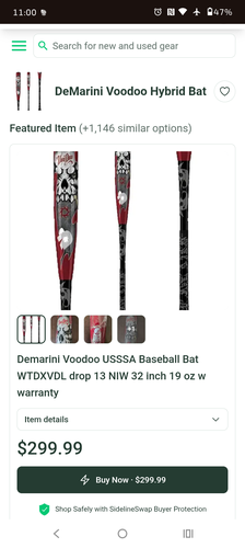 2013 DeMarini Aluminum Fungo Alloy USSSA Certified Bat (-9) 22 oz 31" (Used)