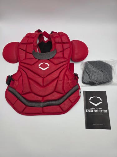 Evoshield PRO-SRZ Baseball Catcher's Chest Protector 15" Intermediate Scarlet (Light used)