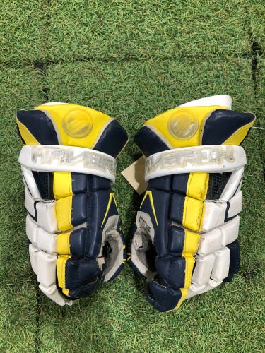 Michigan Medium Maverik M4 Lacrosse Gloves (Used)