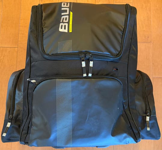 Bauer Elite Wheeled Backpack Hockey Bag - Junior 26.5" Black/Volt (Mint) (Used)