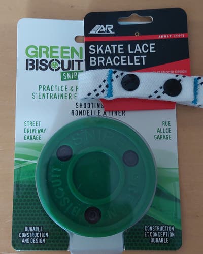 Hockey Practice Puck and Laces Bracelet