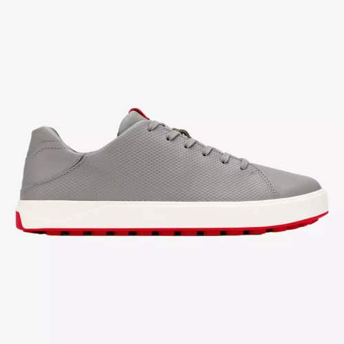 Olukai Men's Wai'alae Golf Shoes- Grey/Red - 8.5