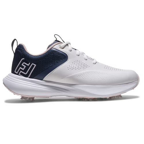 FootJoy Women's Qualifier Golf Shoes- White/Navy/Pink - 9.5