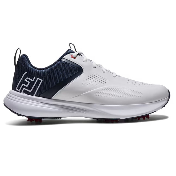 FootJoy Men's Qualifier Golf Shoes- White/Navy/Red - 10.5