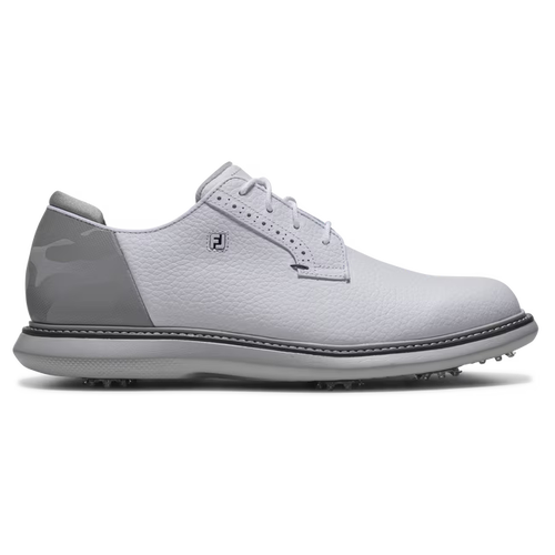 FootJoy Men's Traditions Blucher Golf Shoe- White/Grey/Black - 11.5