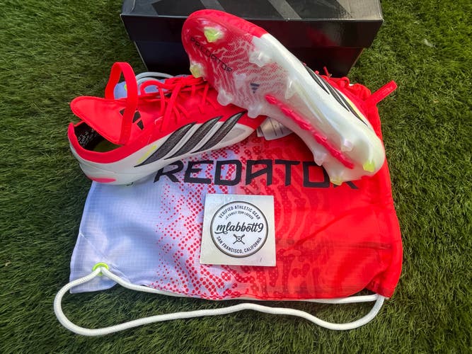 Adidas Predator Elite FT FG Fold-Over Tongue Lucid Red JS0380 - Size 10.5 Brand New (DS)