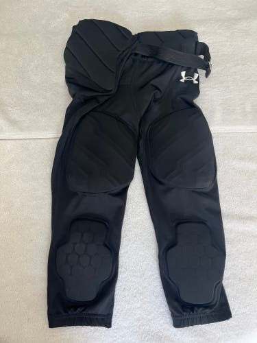 Under Armour Youth Small Football Pants Integrated Black Athletic Uniform Boys