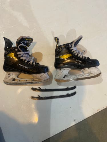 Black/Yellow 2020 Bauer Supreme 3S Hockey Skates Regular Width Pro Stock Size 5 (Used)
