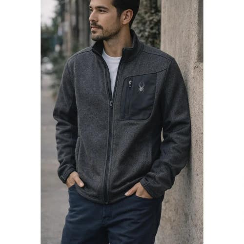 NWT SPYDER CORE ATHLETIC SWEATSHIRT FULL ZIP THICK FLEECE WARM MEN SIZE L $180