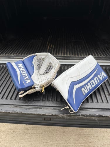 James Reimer (Leafs) Vaughn Velocity V6 2000 Pro Blocker/Ventus Glove Pro Stock (Used)