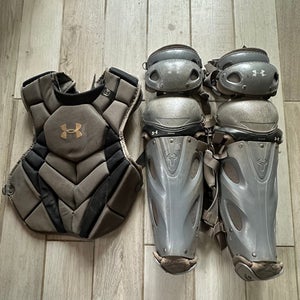 Black/Gray Under Armour Pro series Catcher's Set (Used)
