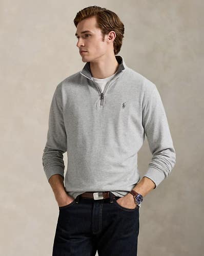 NWT POLO RALPH LAUREN SWEATSHIRT 1/4 ZIP MEN SIZE XXL GRAY $179