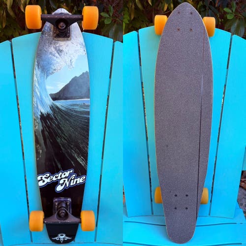 Vintage Sector 9 Big Wave Complete Longboard Skateboard 8” x 34” Gullwing Trucks