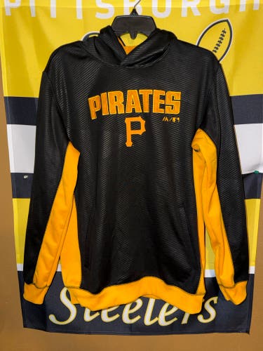 Majestic MLB Baseball Pittsburgh Pirates Youth Boys Hoodie Size XL 18 Used Pre Owned