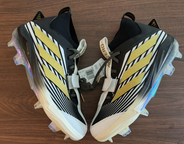 adidas Adizero Edge+ Cleats 'Core Black/Gold Metallic JQ7464 Men’s Size 10