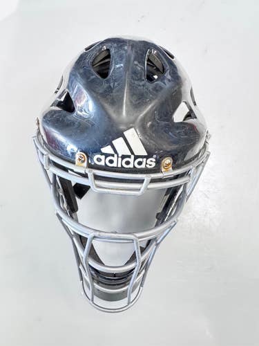 Used Adidas 22 13/18 -24 INCH Catchers Helmet w/Mask Black Fits all 11860-S000313356