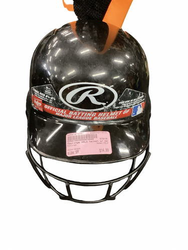 Used Rawlings VELO Batting Helmet w/Mask Black SM 11613-S000187455