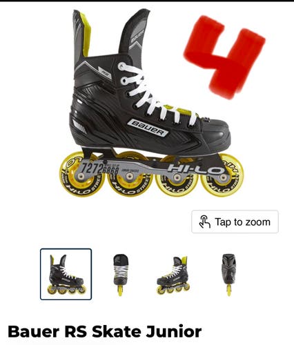 Bauer RS Inline Skates Regular Width Size 4 (Used)