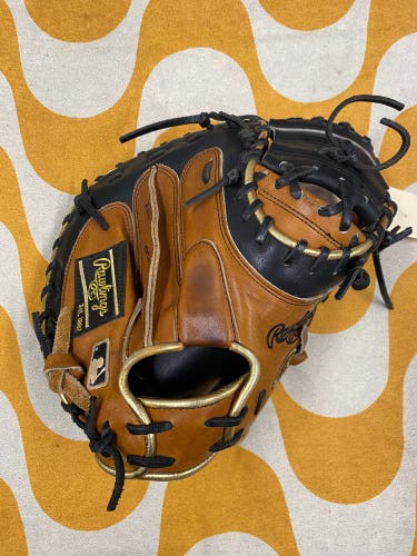 Brown Rawlings Heart of the Hide RH Catcher's Baseball Glove 34" (Used)
