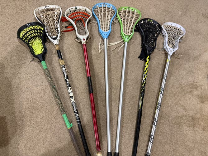 Bundle of 7 Lacrosse Sticks Super Cheap! Ships within 24 hours!