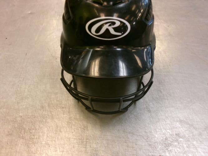 Used Rawlings COOLFLO W/MASK Batting Helmet w/Mask Black MD 11339-S000205394