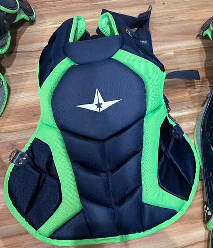 All Star System 7 Axis Intermediate (12-16) Catchers Set  - Mix Lab Used Navy and Neon Green