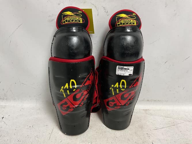 Used CCM POWERLINE 110 Senior Shin Guards Black And Red 13 1/2" 11855-S000208079