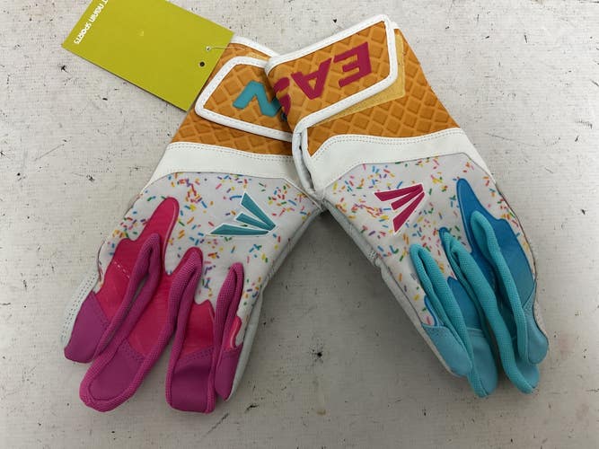 Used Easton Walk-Off Sugar Rush BB/SB Batting Gloves White MD 11855-S000208043