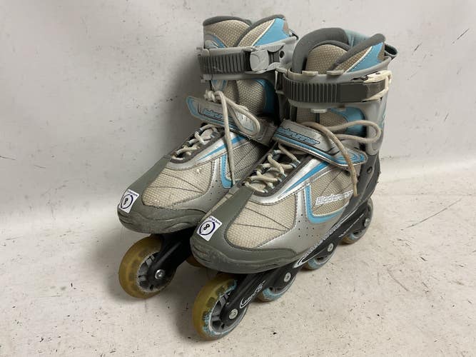 Used Rollerblade PRO 78 Senior Rec Fitness Skates Silver Senior 8 11855-S000208034