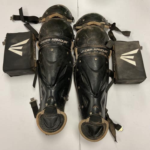 Used Under Armour Catchers Leg Guards with Knee Savers Black Junior 11855-S000207996