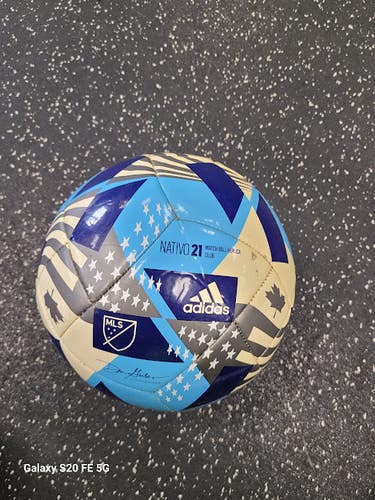 Used Adidas NATIVO 21 All Size Soccer Ball Royal Blue 3 11849-S000042741