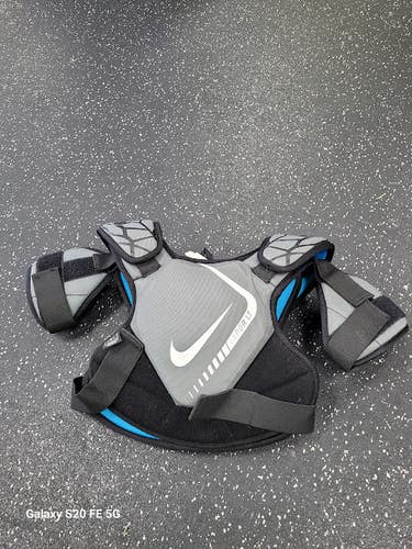 Used Nike VAPOR LT YOUTH Lacrosse Shoulder Pads Grey MD 11849-S000042732