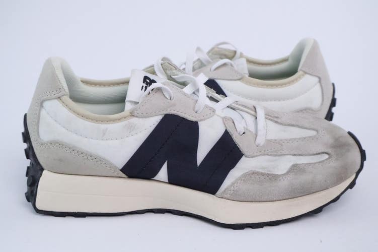 New Balance 327 Boys Size 3.5 Sea Salt White Black Running Shoes NEW Read #19