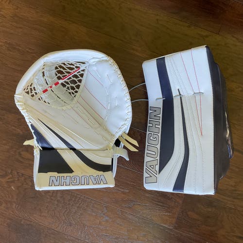 New Vaughn V7 XF SLR skinned Pro Carbon Goalie Glove and Blocker
