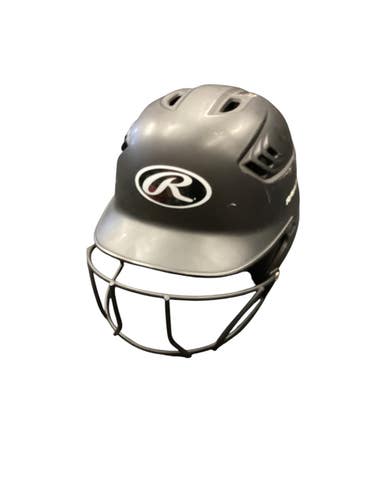 Used Rawlings BATTING HELMET W/ MASK Batting Helmet w/Mask Black MD 11846-S000108637