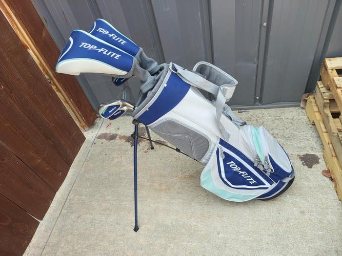 Top Flite Stainless 10 Piece Ladies Graphite Complete Golf Set Stand Bag
