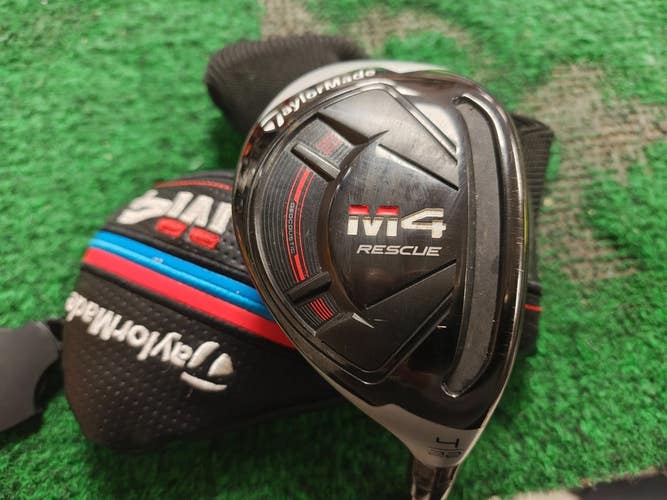 Taylormade M4 Rescue 4 Hybrid 4H 22 Degree Stiff Flex Atmos 7S w Headcover