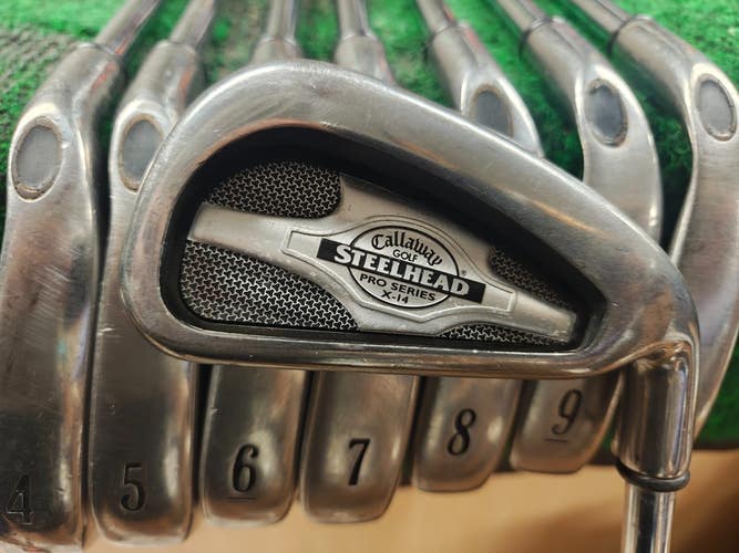 Callaway Steelhead X-14 Pro Series Golf Iron Set 3-PW,AW Stiff Flex Steel Shaft