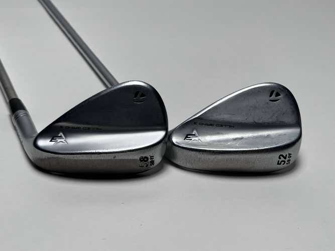 TaylorMade Milled Grind 3 Raw Chrome Wedge Set 52* 9 | 58* 11 Hi Rev 2.0 115g RH