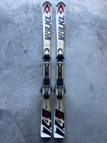 Volkl RTM 7.4 142 cm Skis With Marker Fastrak 10 Bindings (Used)