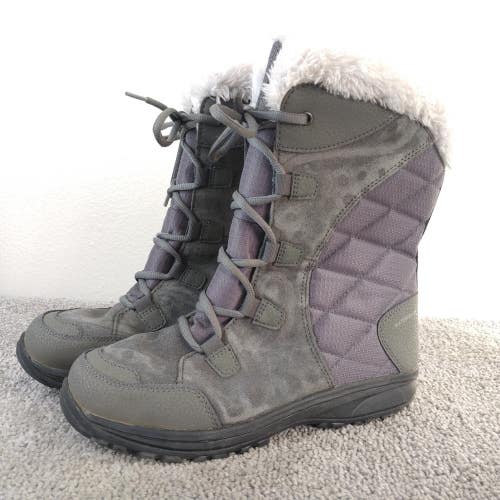 Columbia Ice Maiden II Waterproof Winter Snow Boots Gray Womens Size 7.5 Shoes