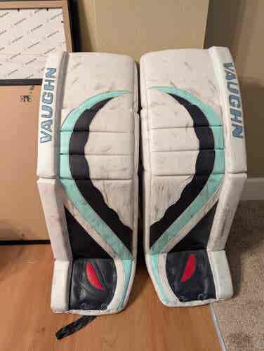 Seattle Kraken Chris Driedger Pro Stock Vaughn V9 Pro Custom Goalie Leg Pads