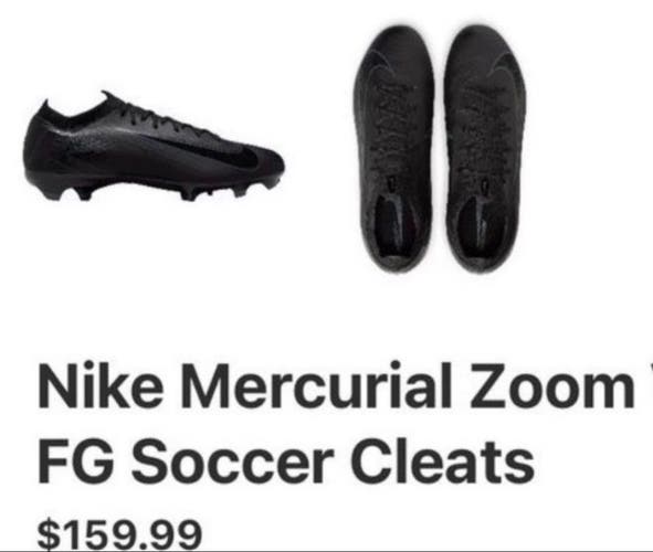 Black Men's Size M 9.5 (W 11) Nike Mercurial Vapor Cleats (New)