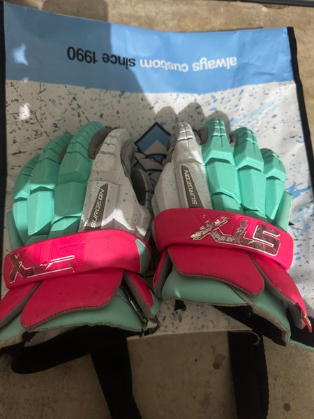 STX Surgeon RZR2 Lacrosse Gloves (Miami-vice) (Used)
